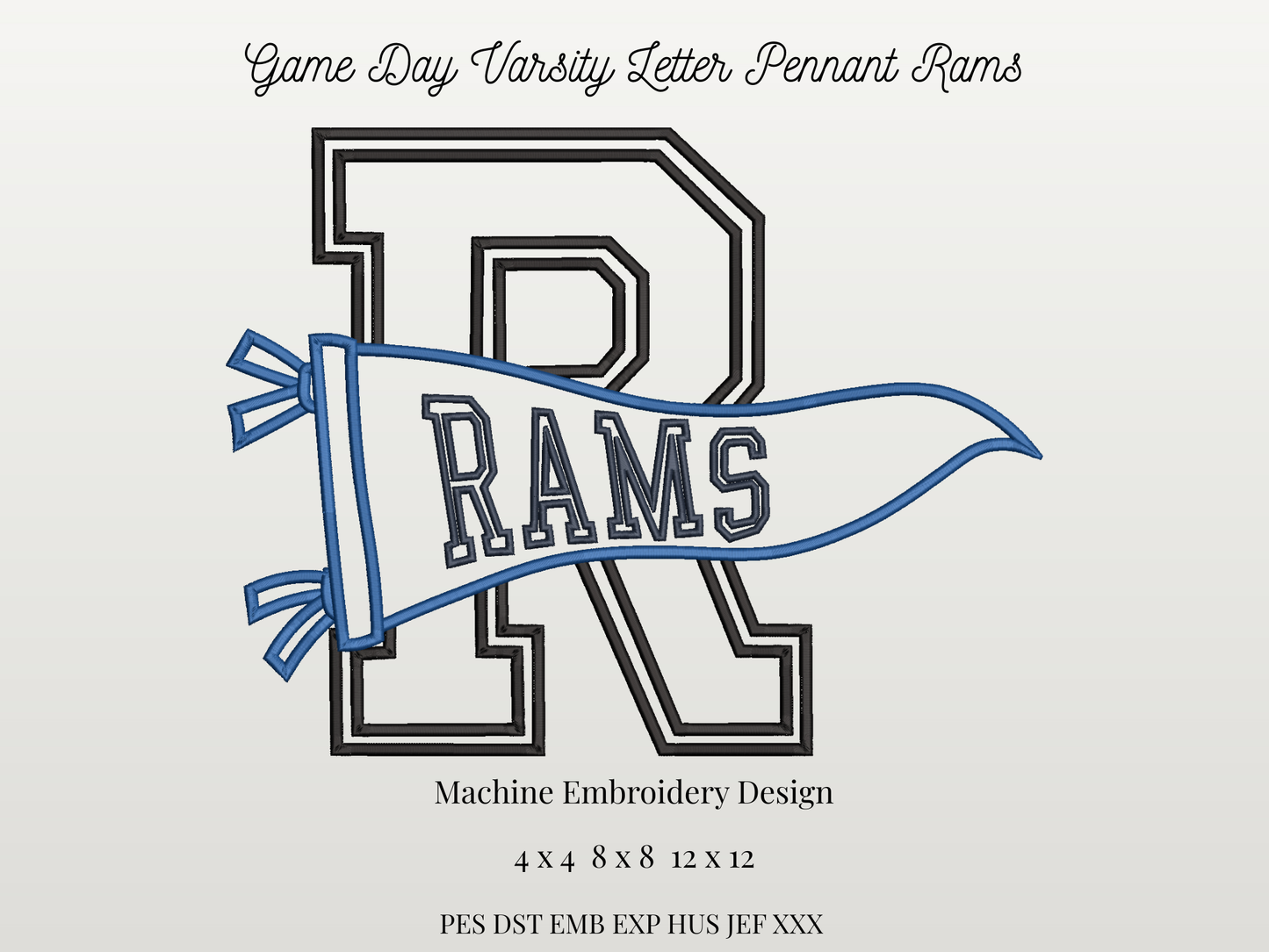 Rams Varsity Letter Pennant