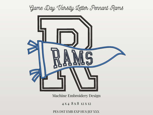 Rams Varsity Letter Pennant