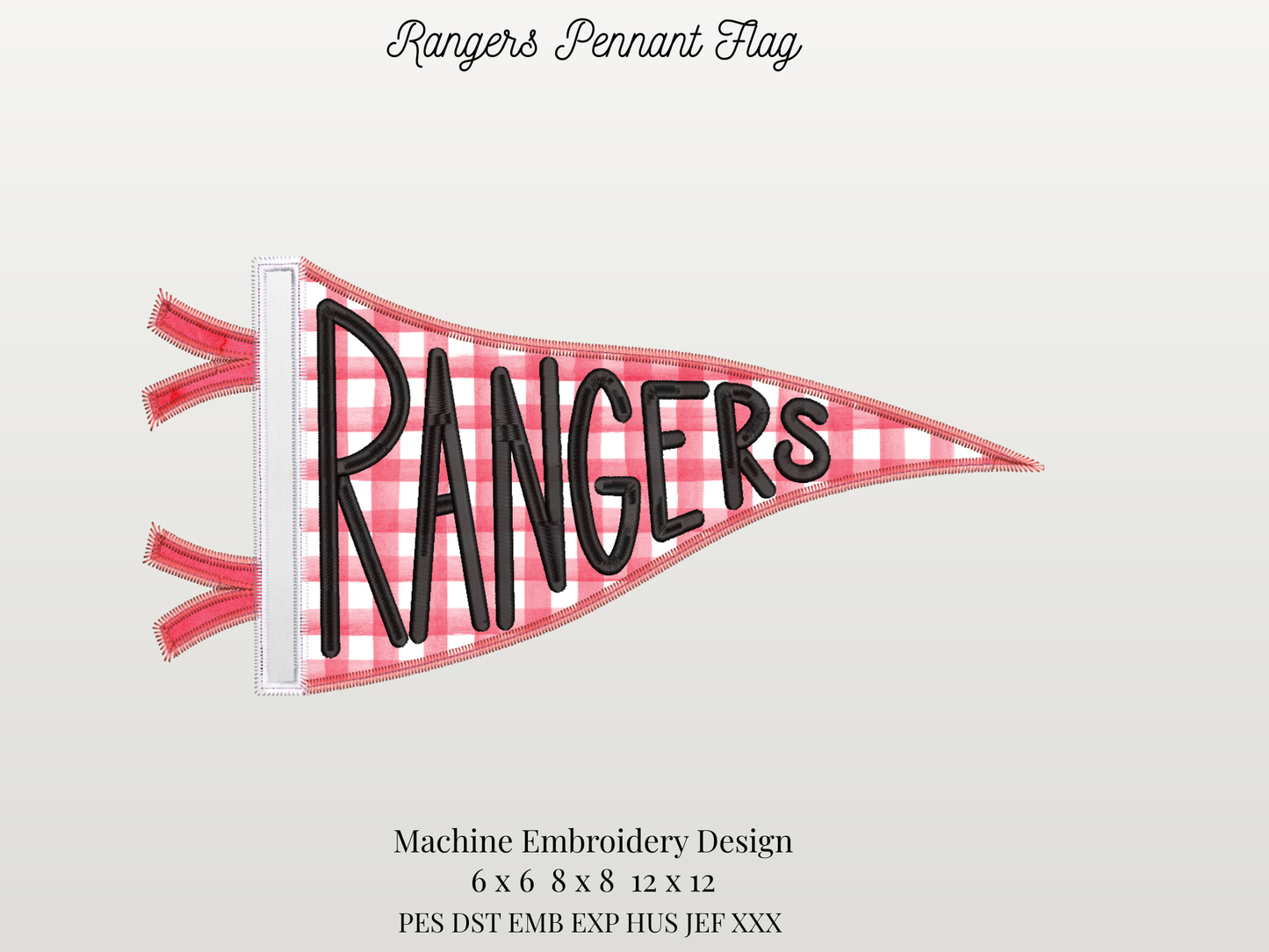 Rangers Handlettered Pennant Flag
