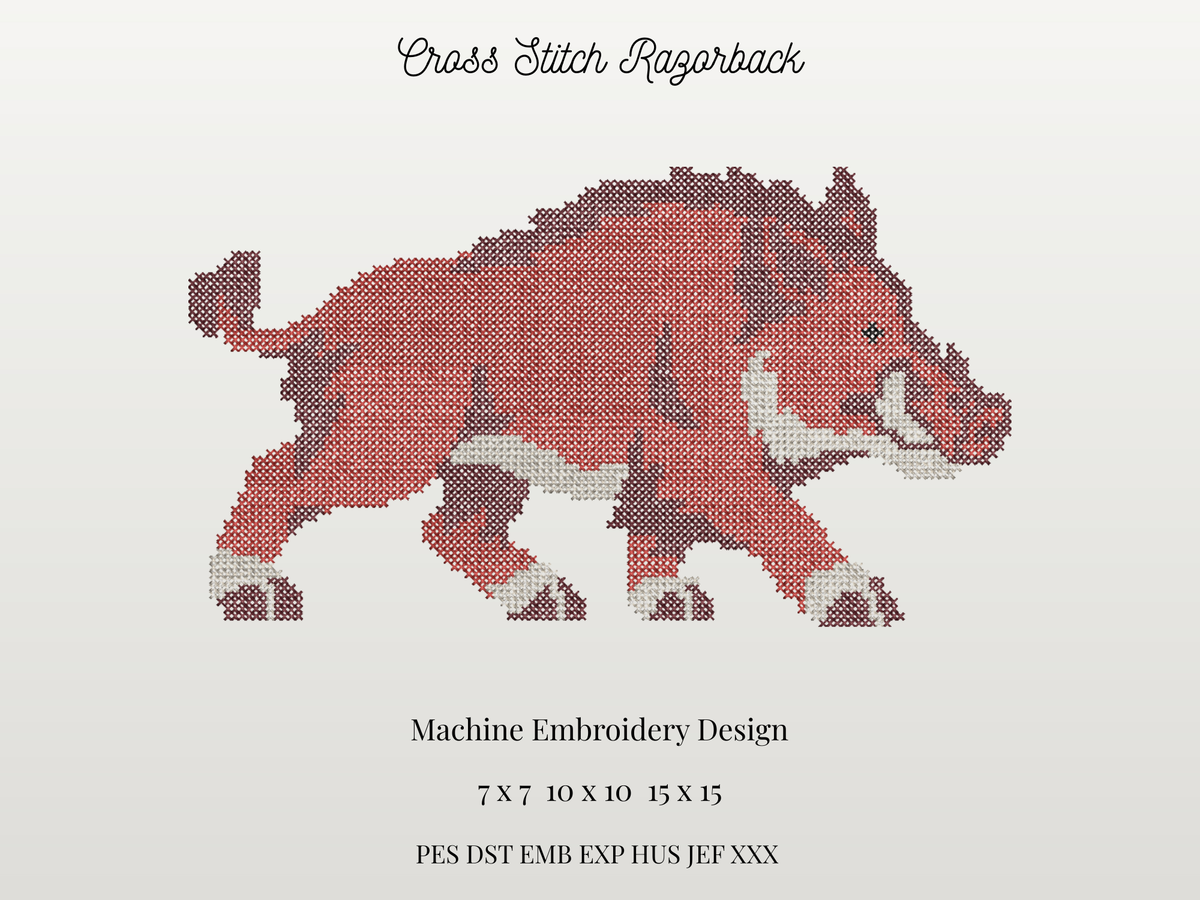 Razorback Cross Stitch Mascot