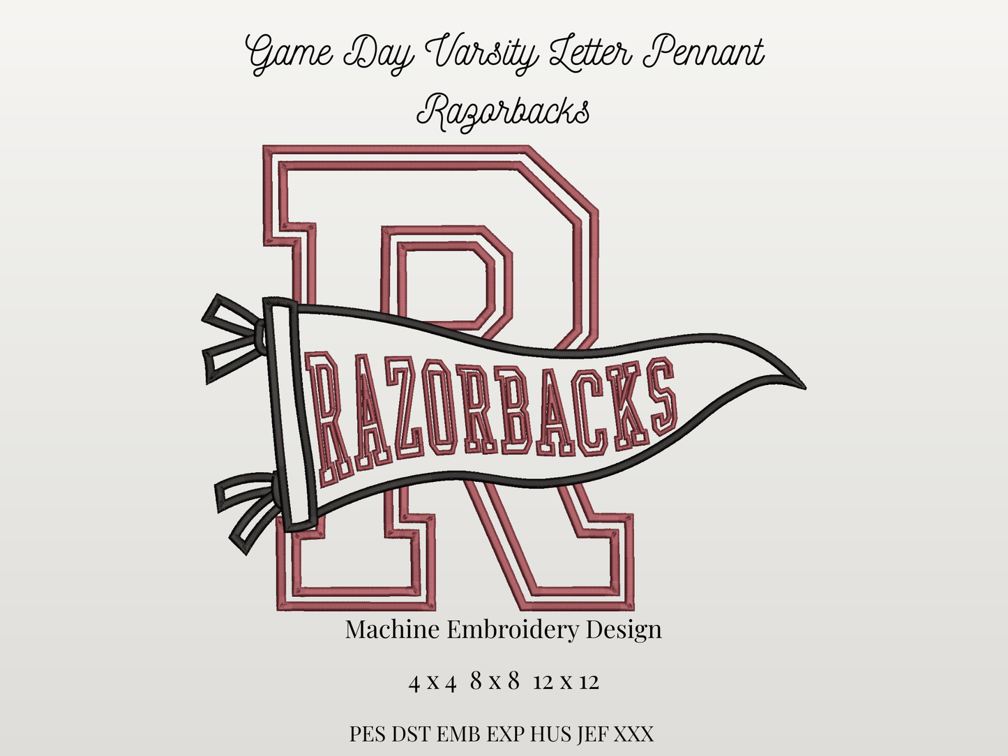 Razorbacks Varsity Letter Pennant