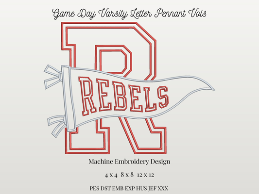 Rebels Varsity Letter Pennant