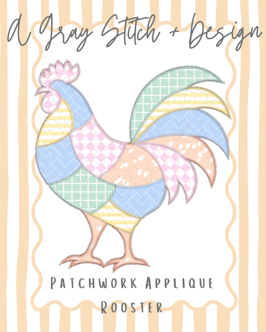 Patchwork Rooster Applique