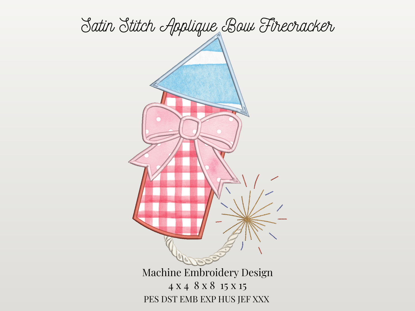 Firecracker Bow Satin Applique
