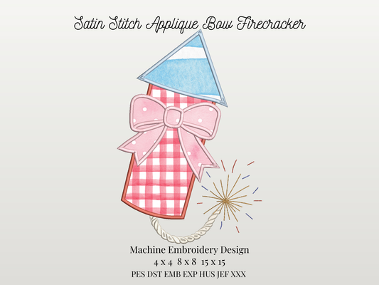 Firecracker Bow Satin Applique