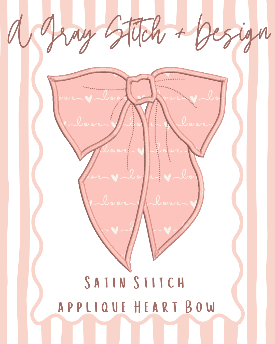 Satin Stitch Applique Droopy Bow
