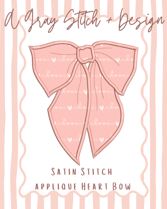 Satin Stitch Applique Droopy Bow