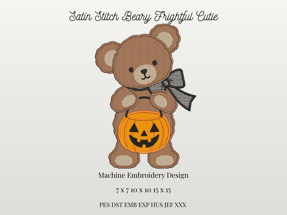 Satin Stitch Beary Frightful Teddy