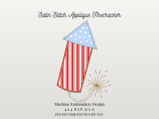 Firecracker Satin Stitch Applique