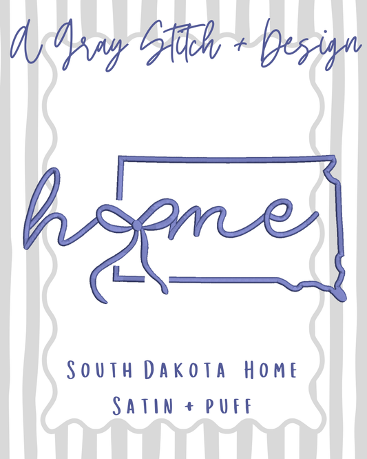 South Dakota Home 3D Puff and Satin