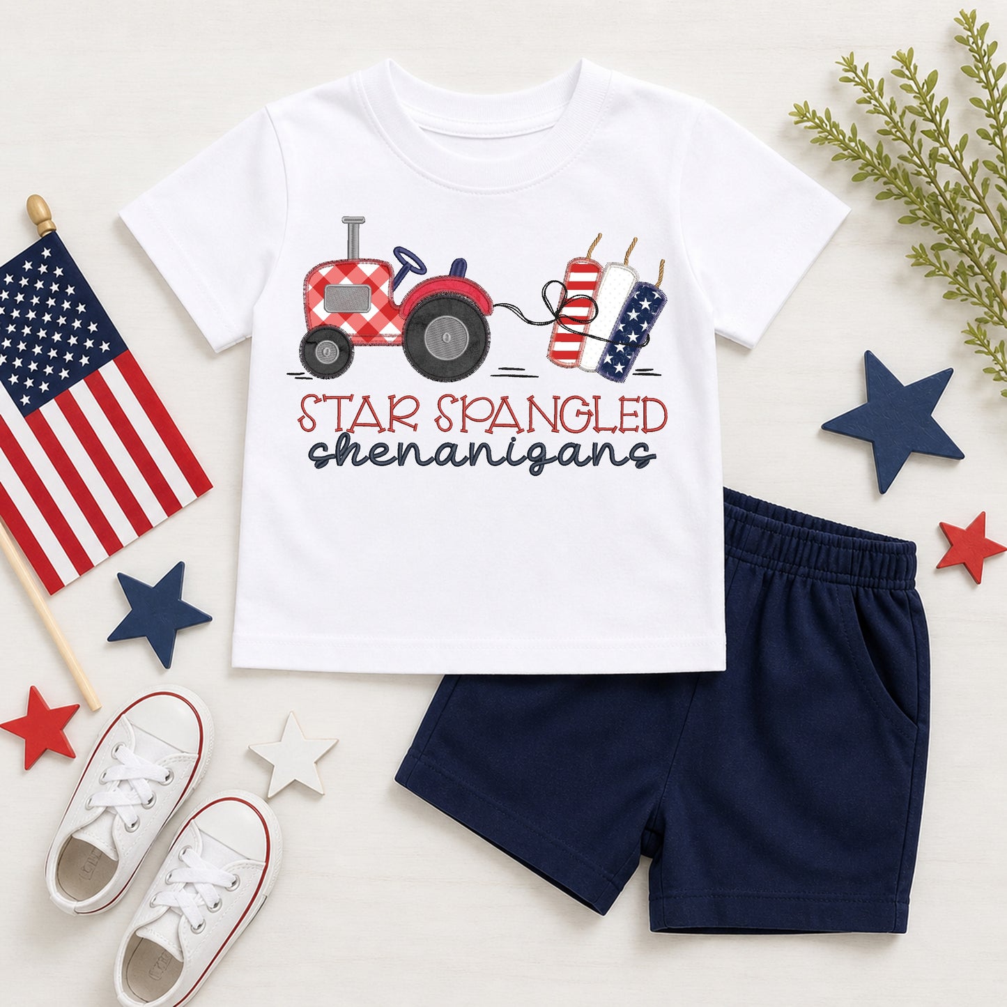 ZZ Applique Firecracker Tractor
