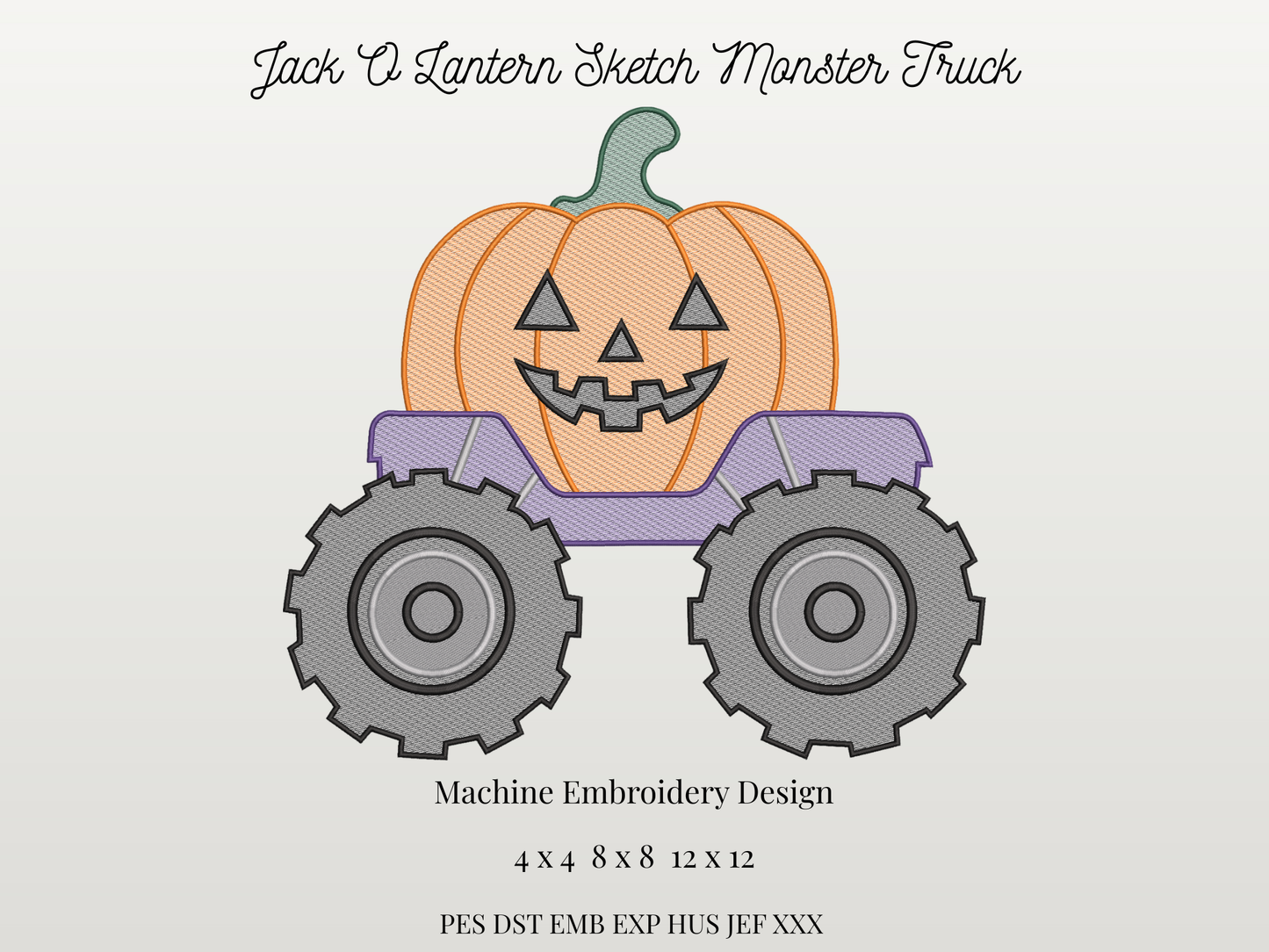 Jack O Lantern Monster Truck Halloween Sketch