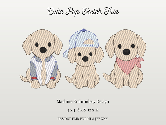 Cutie Puppy Sketch Trio