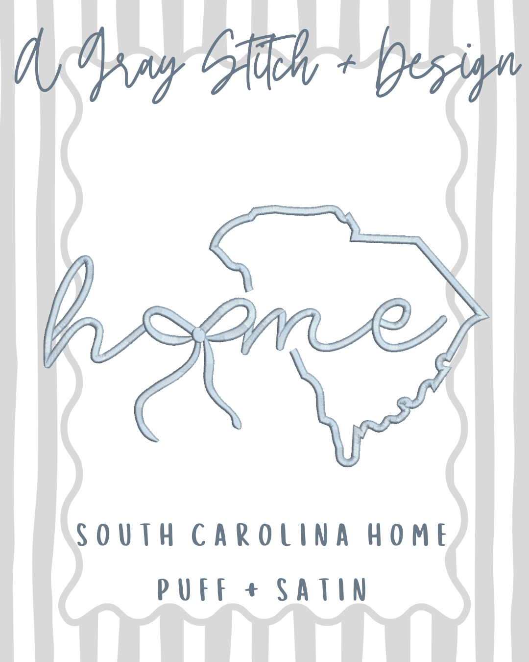 South Carolina Home 3D Puff and Satin