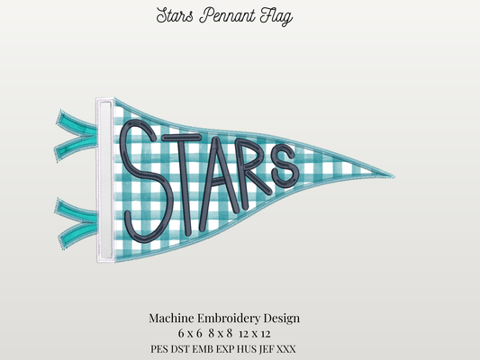 Stars Handlettered Pennant Flag