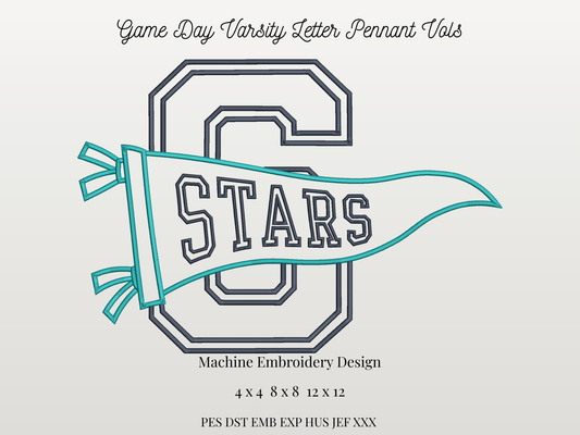 Stars Varsity Letter Pennant
