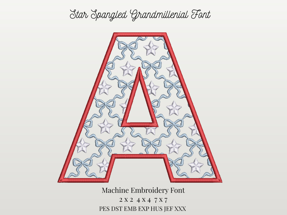 Star Spangled Grandmillenial Font – A Gray Stitch and Design
