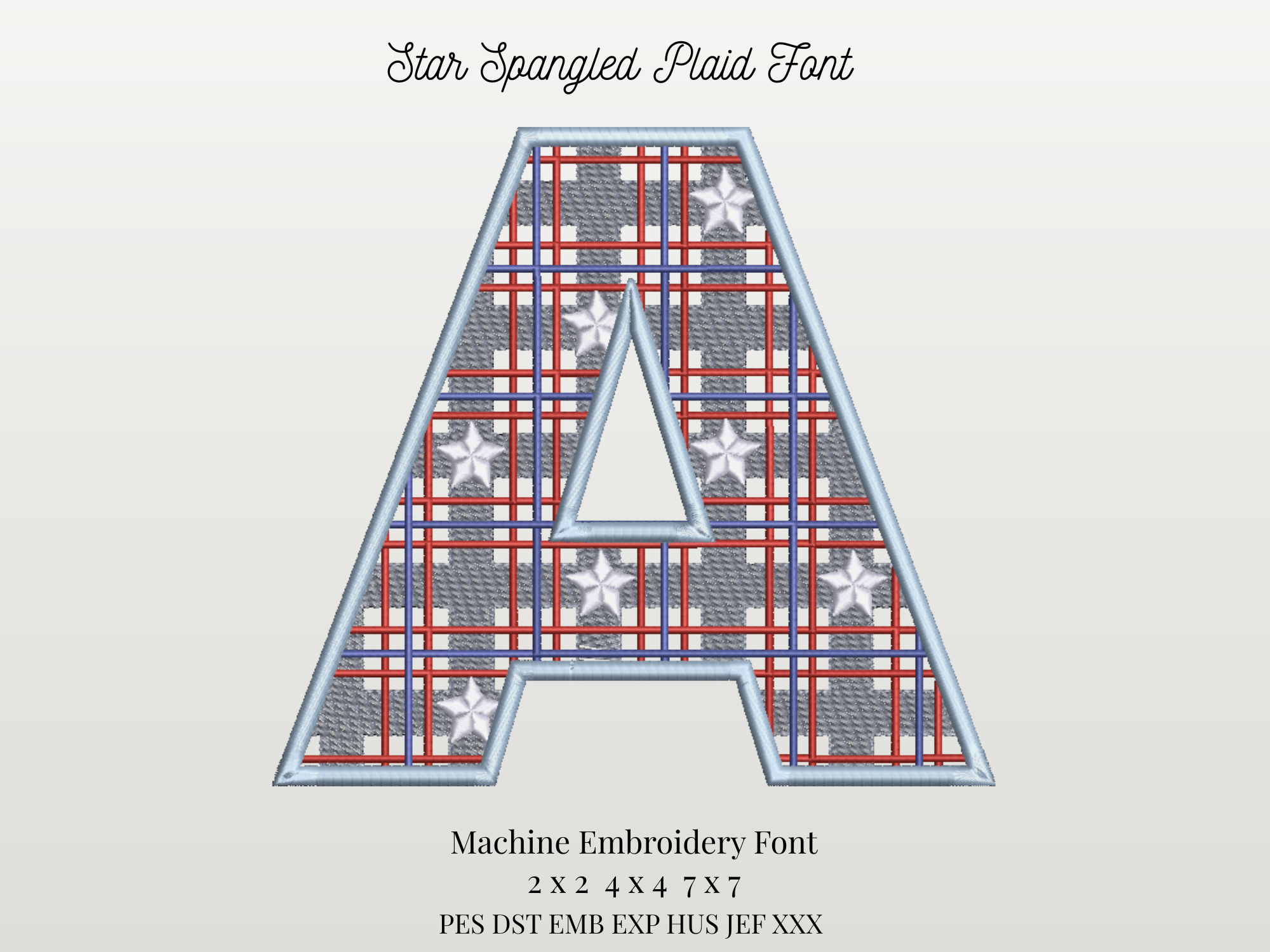Start Spangled Plaid Font – A Gray Stitch and Design
