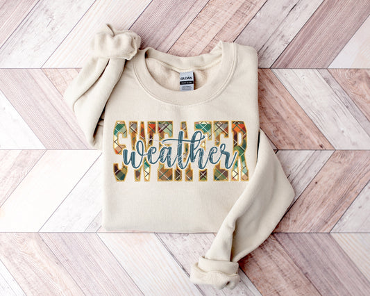 Sweater Weather Block Font Applique Design