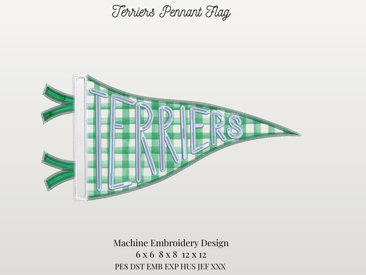 Terriers Handlettered Pennant Flag