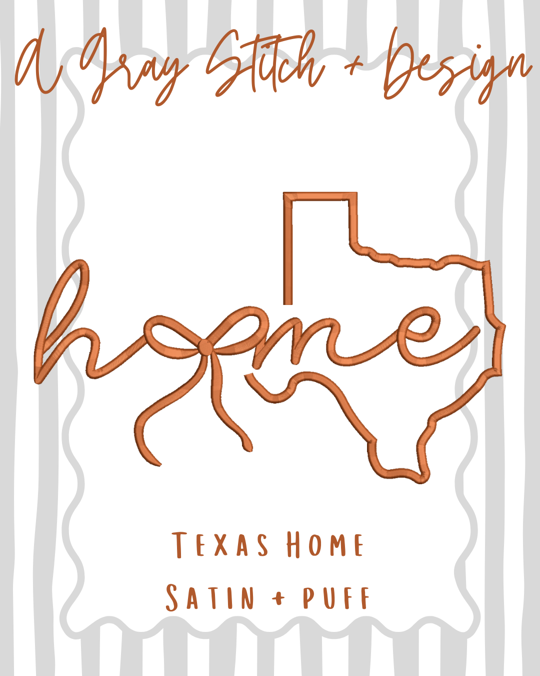 Texas Home 3D Puff and Satin