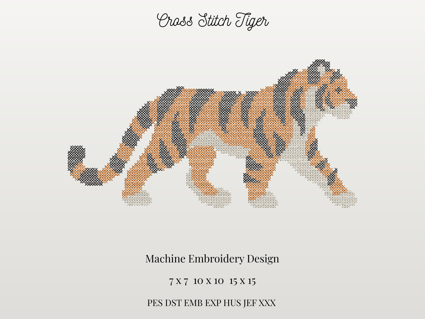 Cross Stitch Tiger Mascot