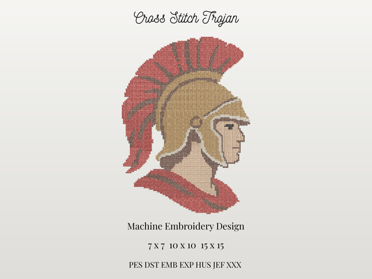 Cross Stitch Trojan Mascot