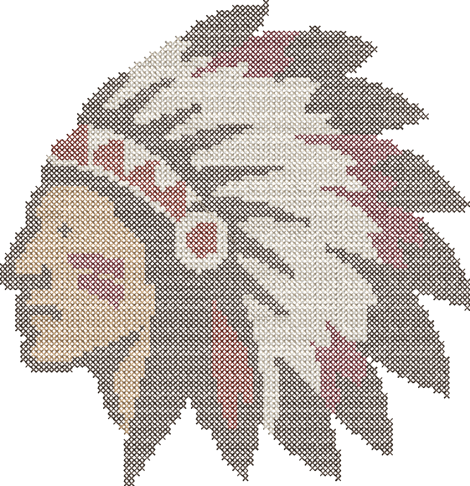 Cross Stitch Warrior Mascot