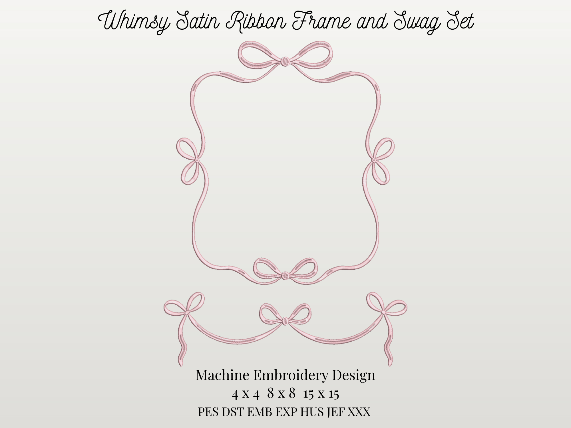 Whimsy Satin Ribbon Frame and Swag – A Gray Stitch and Design