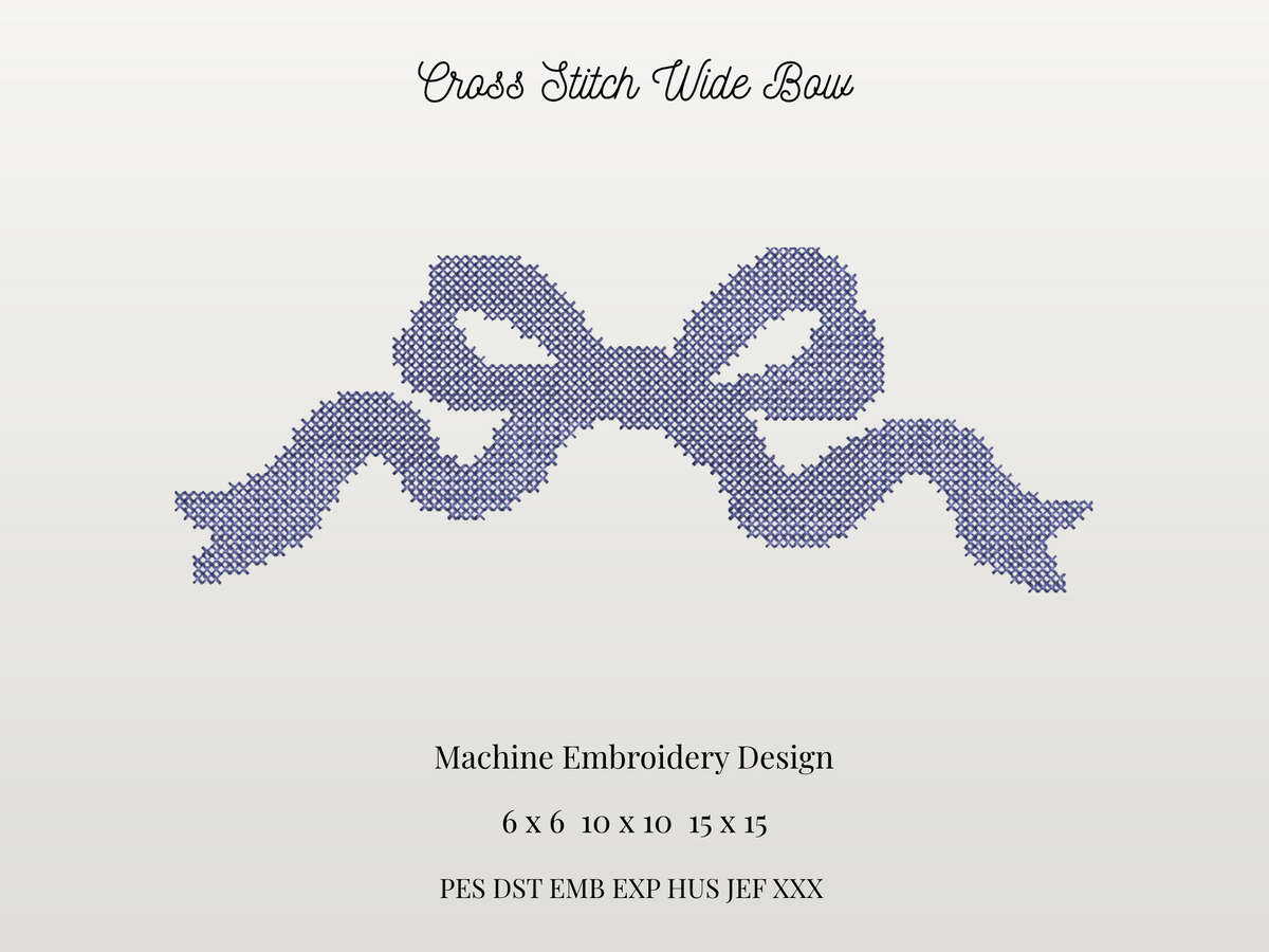 Cross Stitch Wide Coquette Bow