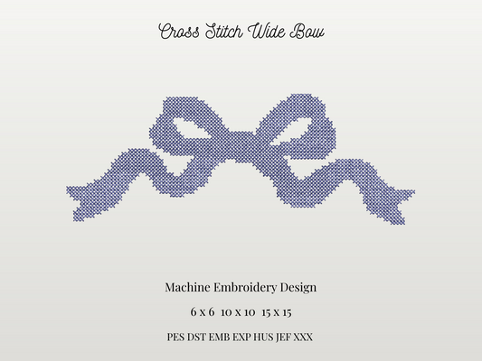 Cross Stitch Wide Coquette Bow