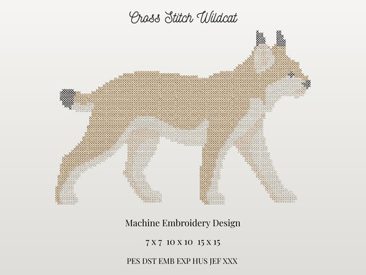 Cross Stitch Wildcat Mascot