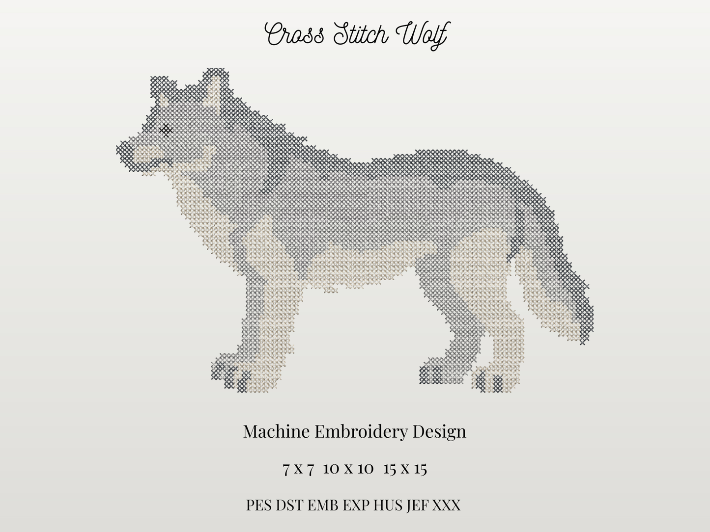 Cross Stitch Wolf Mascot