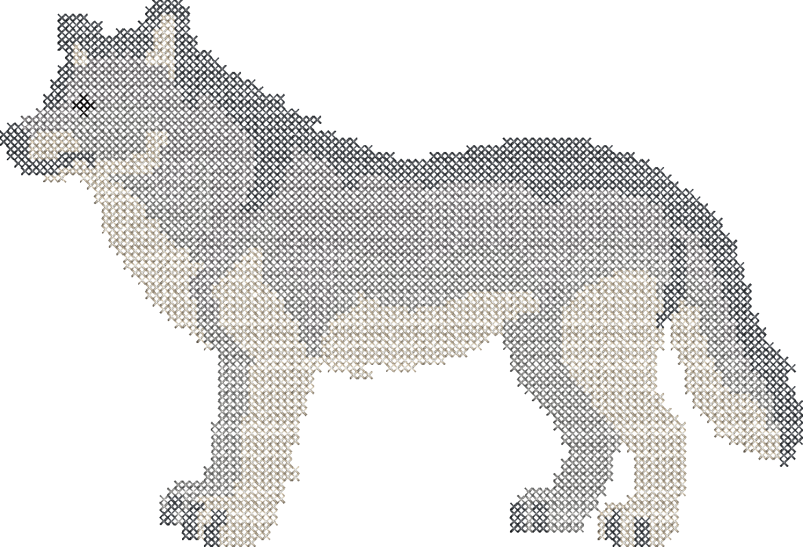 Cross Stitch Wolf Mascot