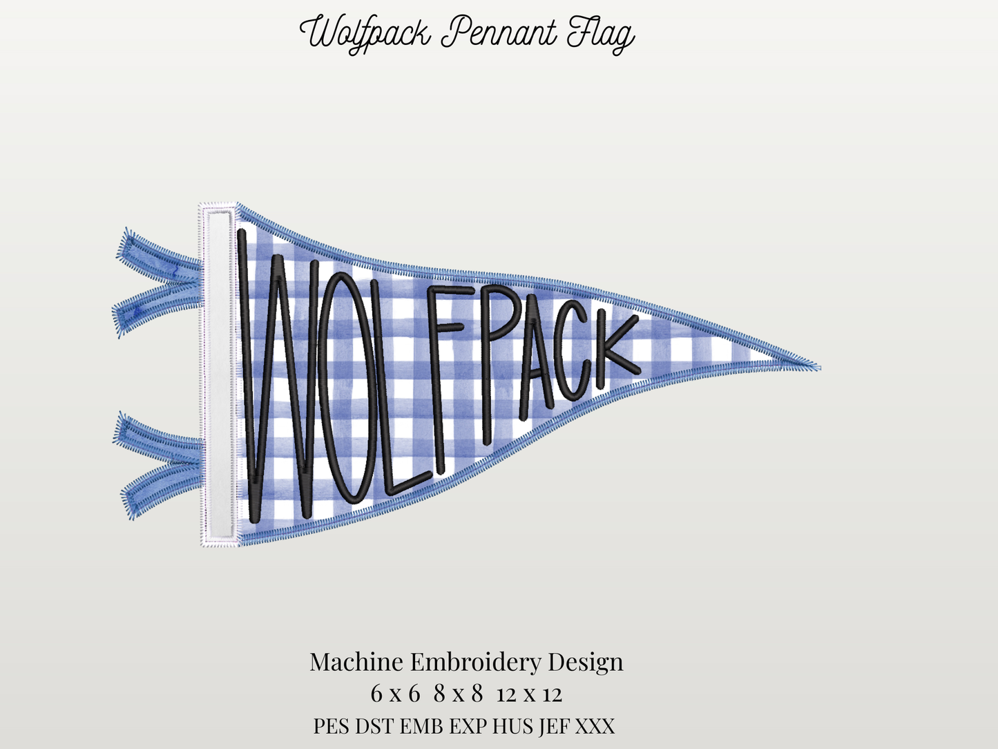Wolfpack Handlettered Pennant Flag