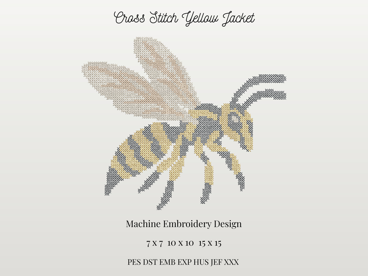 Cross Stitch Yellow Jacket Mascot