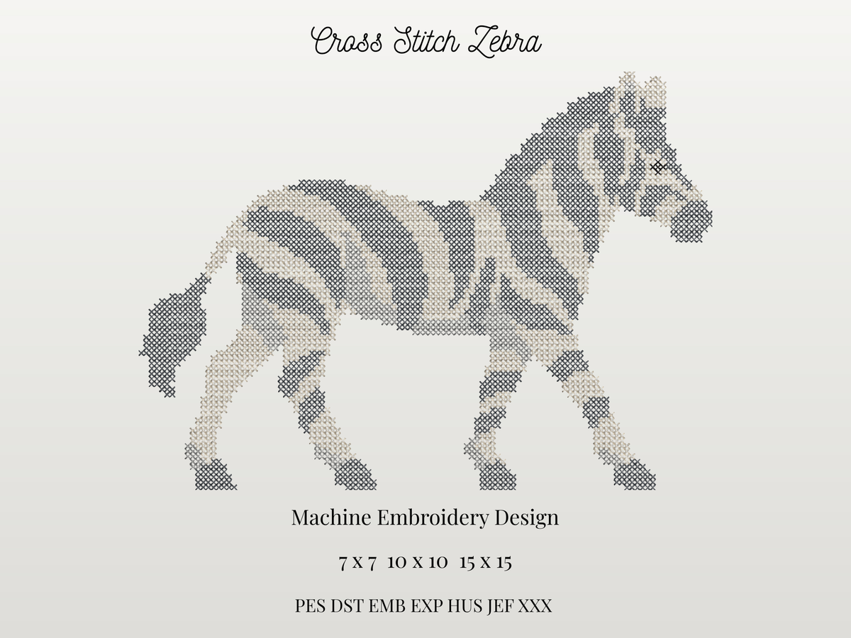 Cross Stitch Zebra Mascot