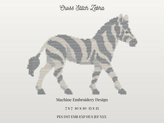 Cross Stitch Zebra Mascot