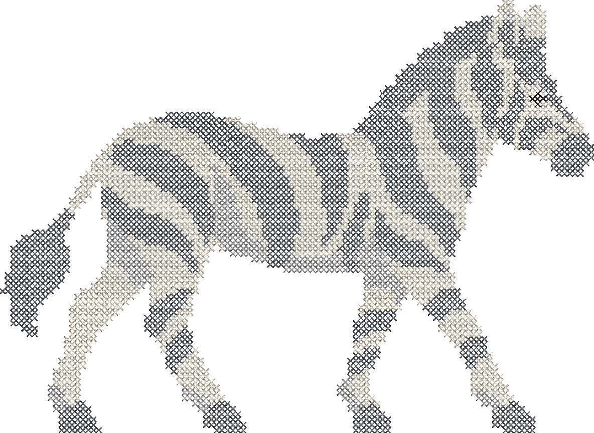 Cross Stitch Zebra Mascot