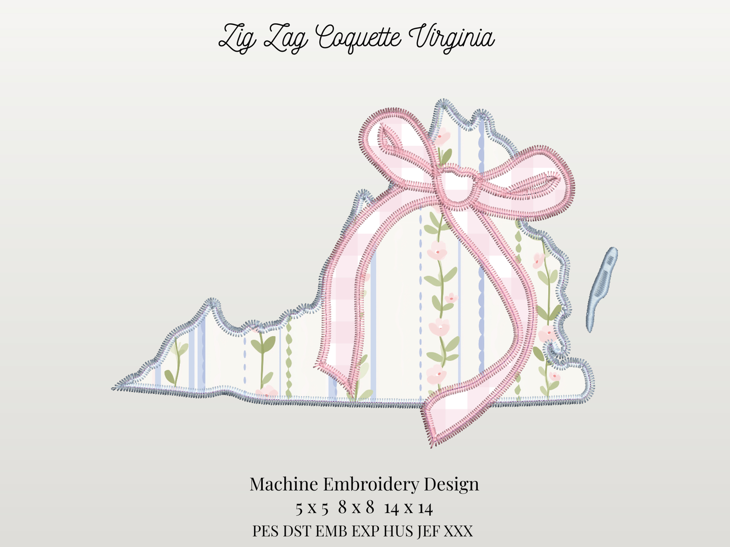 Zig Zag Stitch Coquette State of Virginia