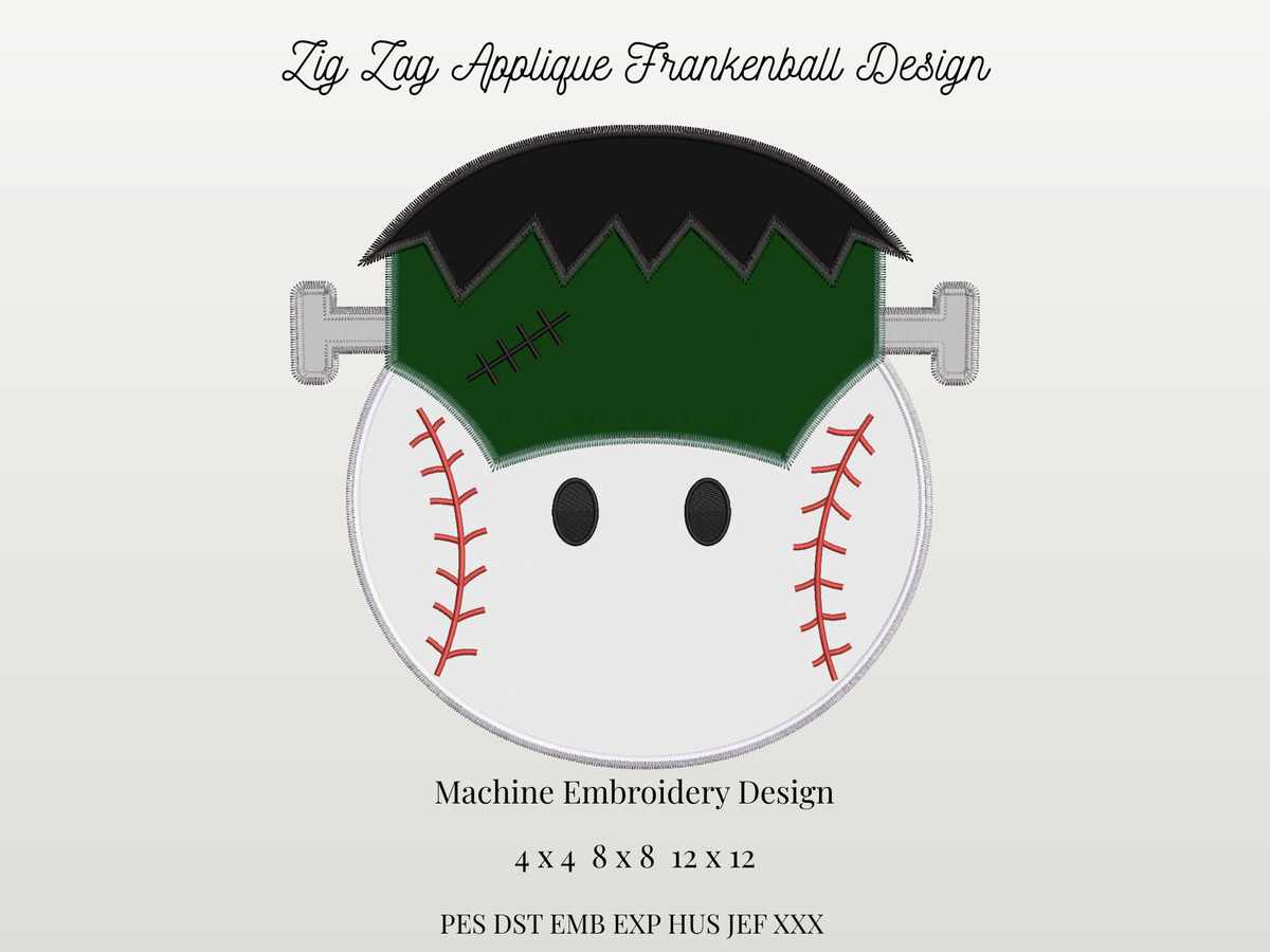 Zig Zag Frankenball Applique Design
