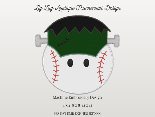 Zig Zag Frankenball Applique Design