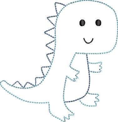 Cutie Dino Applique Embroidery Design Quick Stitch Applique Embroidery Design