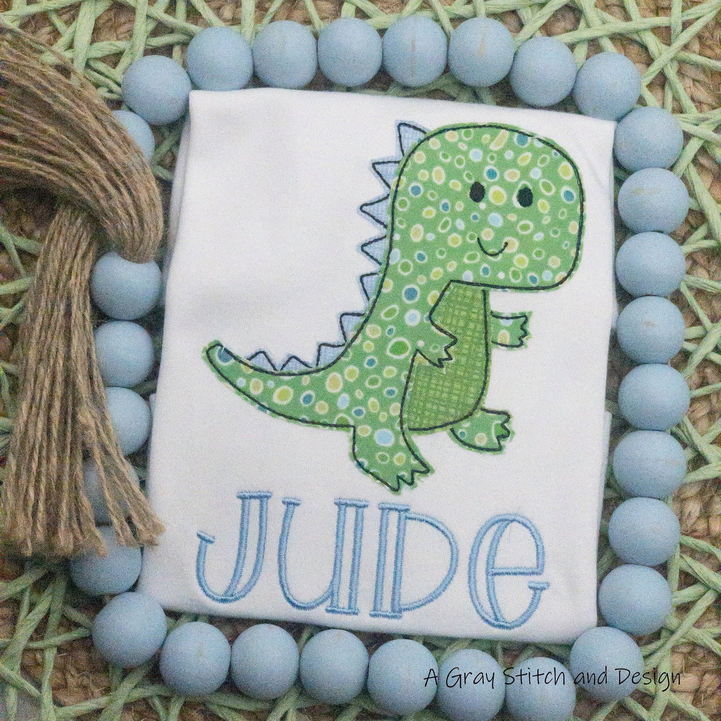 Cutie Dino Applique Embroidery Design Quick Stitch Applique Embroidery Design