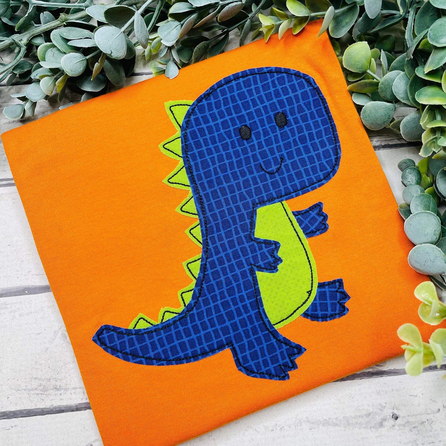 Cutie Dino Applique Embroidery Design Quick Stitch Applique Embroidery Design