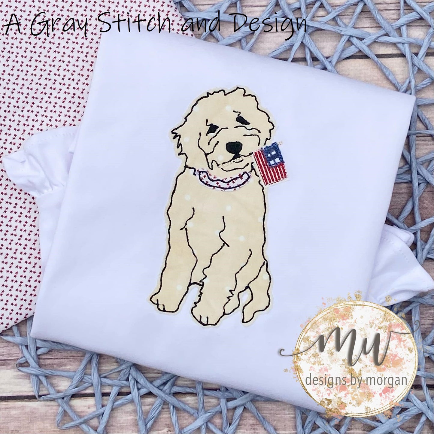 Yankee Doodle Dandy Applique Design Independence Day Applique Design Doodle Dog