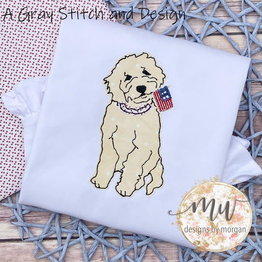 Yankee Doodle Dandy Applique Design Independence Day Applique Design Doodle Dog