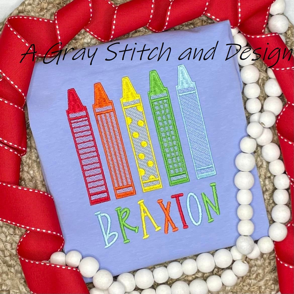 Sketch Fill Embroidery Design Crayons Quick Stitch