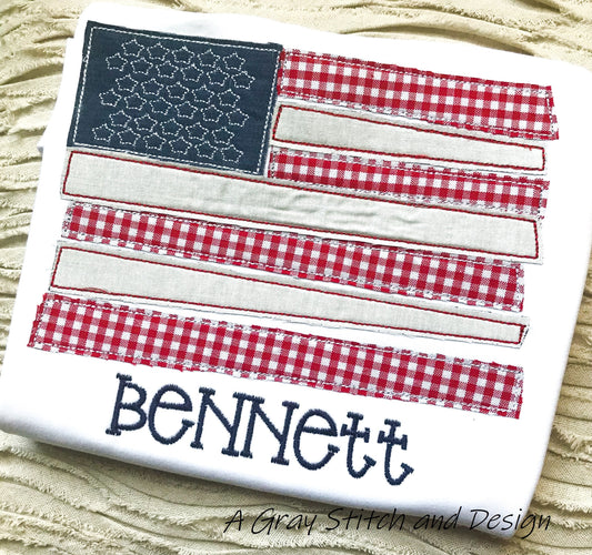 Quick Stitch American Flag Applique Design