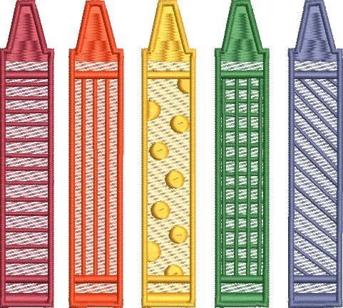 Sketch Fill Embroidery Design Crayons Quick Stitch